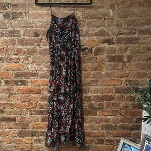 Maje Black and Red Floral Maxi Dress